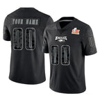 Custom P.Eagles Black Fashion Super Bowl LIX Home Game Any Name & Numbers Gdoa Stitched Jerseys