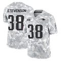 NE.Patriots #38 Rhamondre Stevenson Player Arctic Camo Salute To Service Limited Game Gdoa Stitched Jerseys