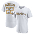 M.Marlins #22 Sandy Alcantara Player Gold  Home Limited Elite Fdoa Stitched Jerseys