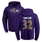B.Ravens #32 Trenton Simpson Player Purple Salute to Service Pullover Hoodie Gdoa Stitched Jerseys