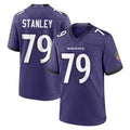 B.Ravens #79 Ronnie Stanley Player Purple Home Game Gdoa Stitched Jerseys