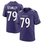 B.Ravens #79 Ronnie Stanley Player Purple Home Game Gdoa Stitched Jerseys