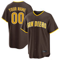 Custom S.Diego Padres Brown Home Game Any Name & Number Gdoa Stitched Jerseys