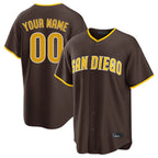 Custom S.Diego Padres Brown Home Game Any Name & Number Gdoa Stitched Jerseys