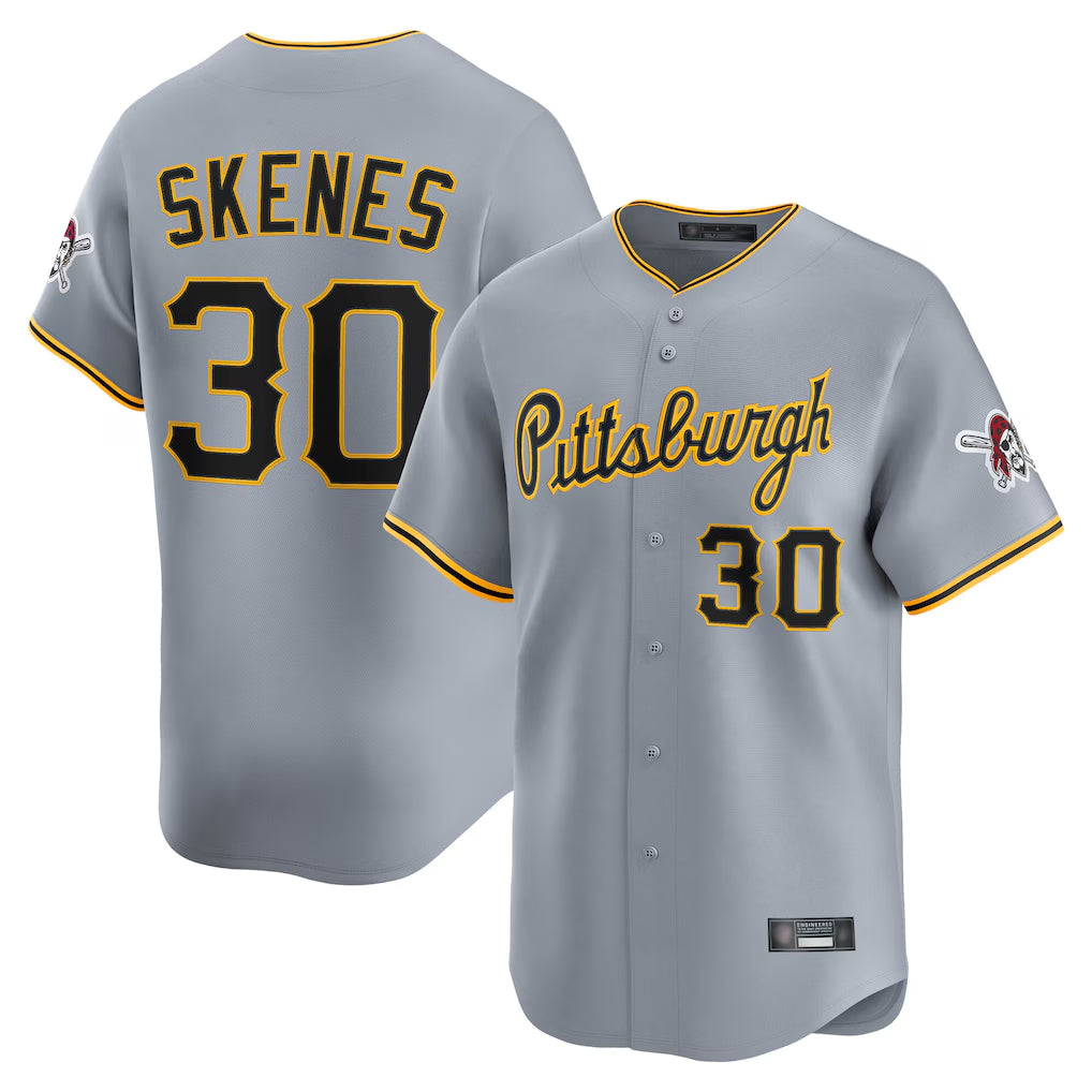 P.Pirates #30 Paul Skenes Player Gray Road Home Limited Fdoa Stitched Jerseys