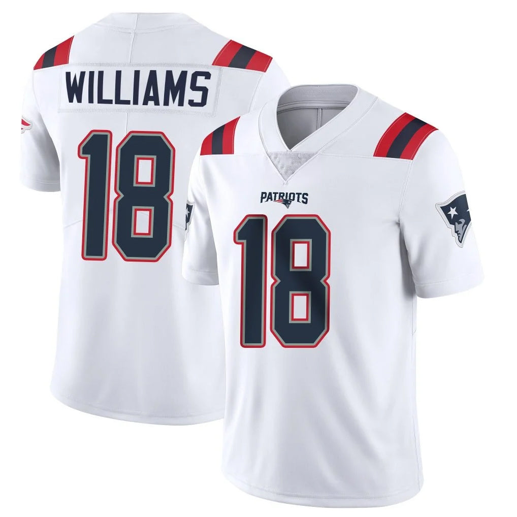 NE.Patriots #18 Kyle Williams Player White Vapor Untouchable Home Game Gdoa Stitched Jerseys