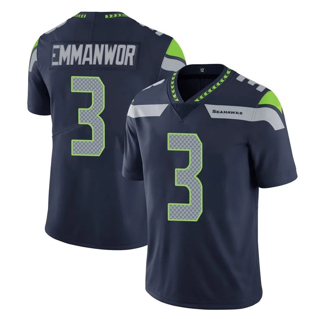 S.Seahawks #3 Nick Emmanwori Player Navy Limited Vapor Untouchable Home Game Gdoa Stitched Jerseys