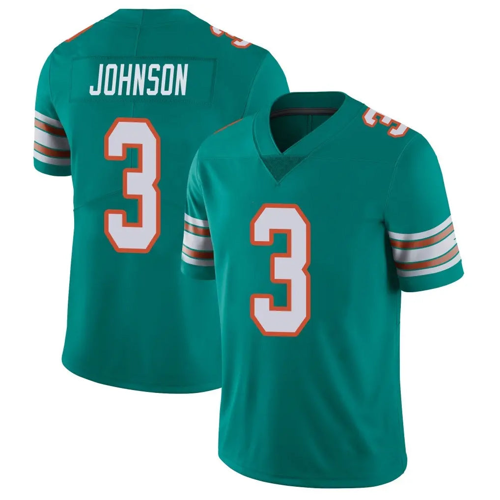 M.Dolphins #3 Chris Johnson Player Aqua Limited Alternate Vapor Untouchable Home Game Gdoa Stitched Jerseys