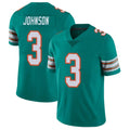 M.Dolphins #3 Chris Johnson Player Aqua Limited Alternate Vapor Untouchable Home Game Gdoa Stitched Jerseys