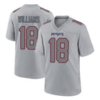 NE.Patriots #18 Kyle Williams Player Gray Fashion Limited Home Game Gdoa Stitched Jerseys