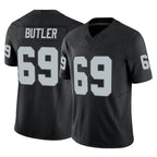 LV.Raiders #69 Adam Butler Player Black Limited Vapor F.U.S.E. Home Game Gdoa Stitched Jerseys