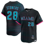 M.Marlins #28 Kyle Stowers Player Black City Connect Home Limited Fdoa Stitched Jerseys