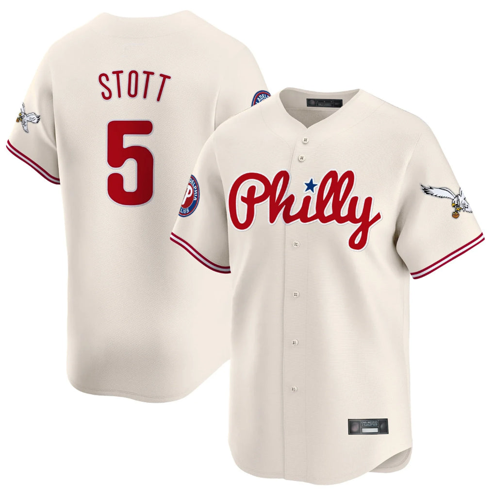 P.Phillies #5 Bryson Stott Player Cream Phillies & Eagles Vapor Premier Limited Fdoa Stitched Jerseys