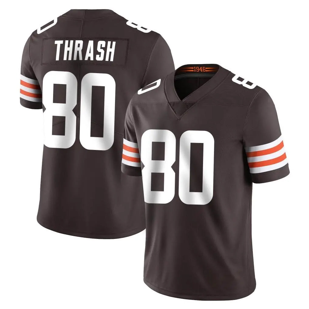 C.Browns #80 Jamari Thrash Player Brown Color Vapor Untouchable Limited Home Game Gdoa Stitched Jerseys
