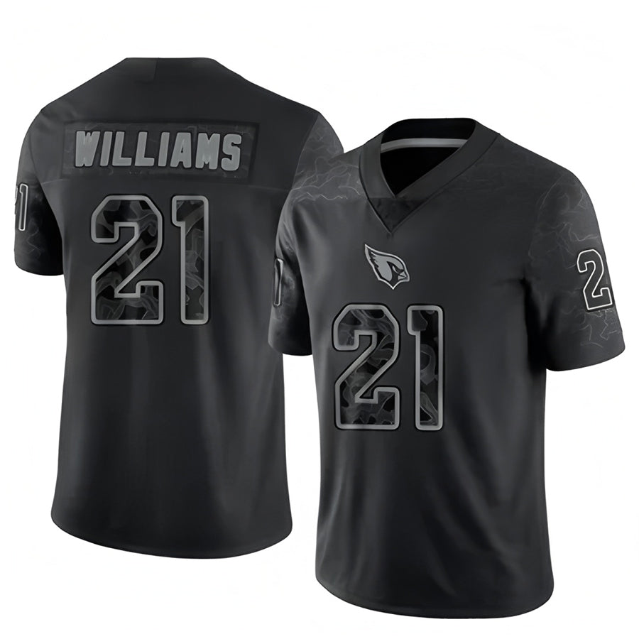 A.Cardinals #21 Garrett Williams Player Black RFLCTV Limited Gdoa Stitched Jerseys