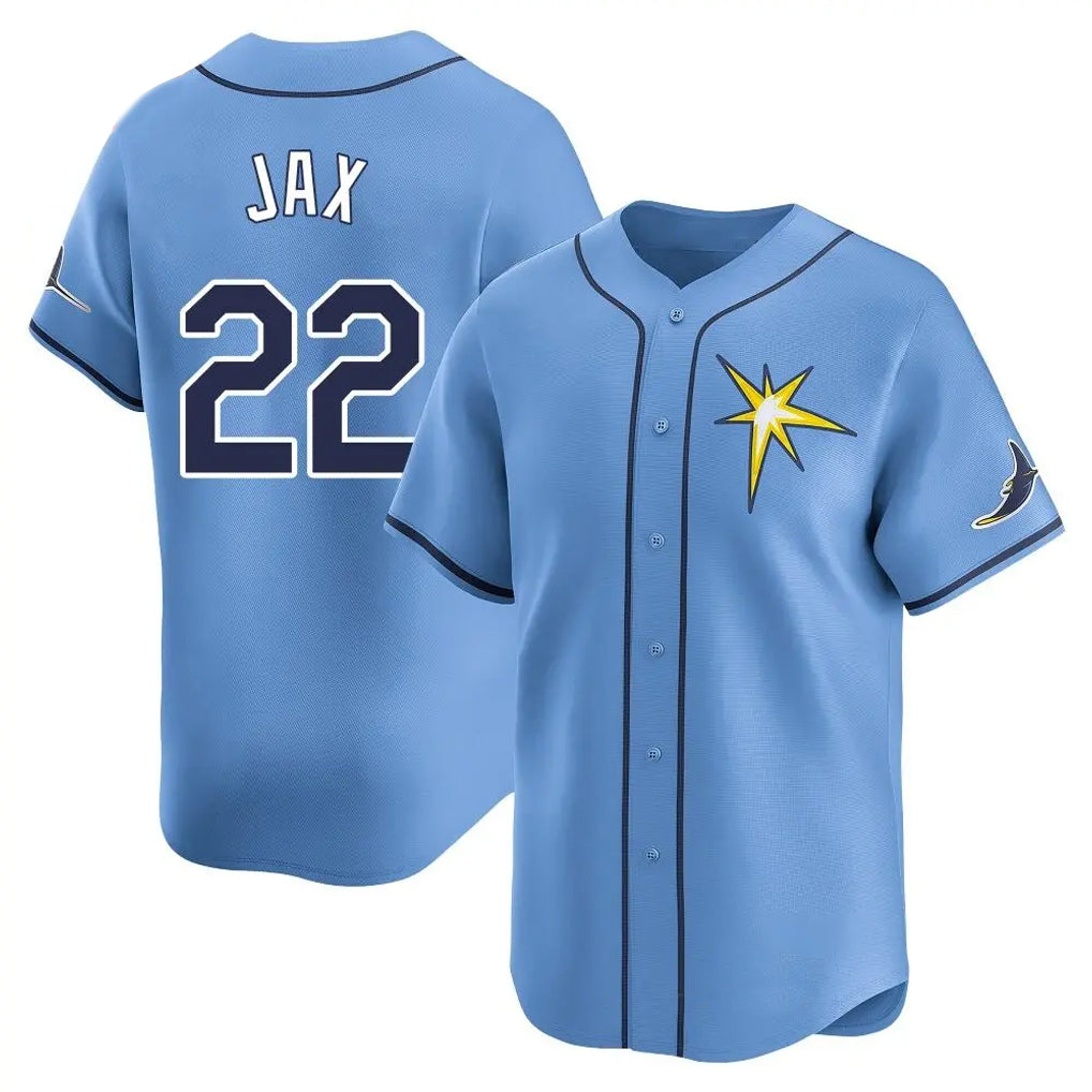 T.Bay Rays #22 Griffin Jax Player Light Blue Home Limited Fdoa Stitched Jerseys