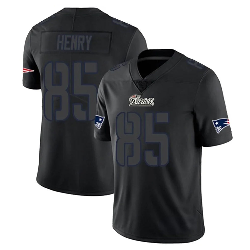 NE.Patriots #85 Hunter Henry Player Black Impact LImited Home Game Gdoa Stitched Jerseys