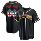 Custom P.Pirates Black Fashion Out USA 250 Fourth of July Limited Home Game Any Name & Number Gdoa Stitched Jerseys
