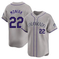 C.Rockies #22 Mickey Moniak Player Gray Limited Home Gdoa Stitched Jerseys