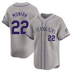 C.Rockies #22 Mickey Moniak Player Gray Limited Home Gdoa Stitched Jerseys