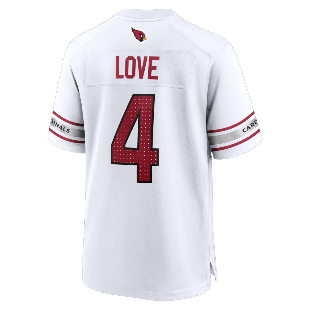 A.Cardinals #4 Jeremiyah Love Player White Home Game Gdoa Stitched Jerseys