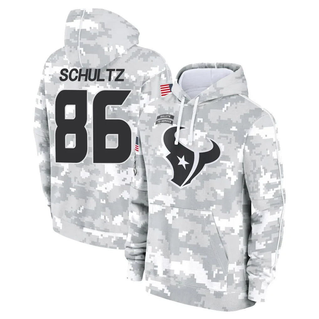 H.Texans #86 Dalton Schultz Player Arctic Camo Salute to Service Hoodies Limited Game Gdoa Stitched Jerseys