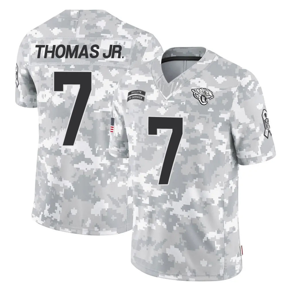 J.Jaguars #7 Brian Thomas Jr. Player Arctic Camo Salute To Service Limited Game Gdoa Stitched Jerseys