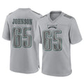 P.Eagles #65 Lane Johnson Player Gray Atmosphere Fashion Home Game Gdoa Stitched Jerseys