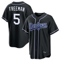 LA.Dodgers #5 Freddie Freeman Player Black Carbon Limited Home Fdoa Stitched Jerseys