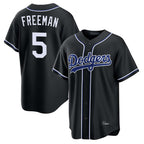 LA.Dodgers #5 Freddie Freeman Player Black Carbon Limited Home Fdoa Stitched Jerseys
