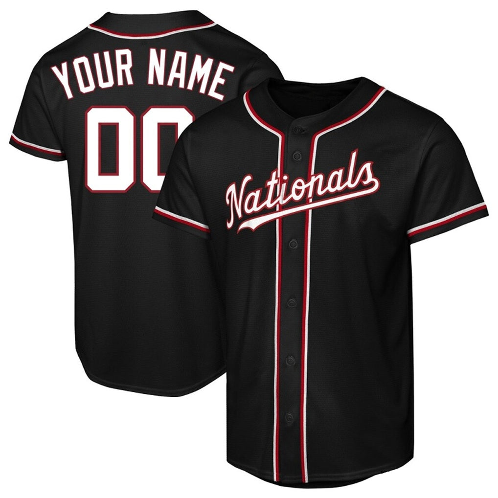 Custom W.Nationals Black Fashion Out Limited Home Game Any Name & Number Gdoa Stitched Jerseys