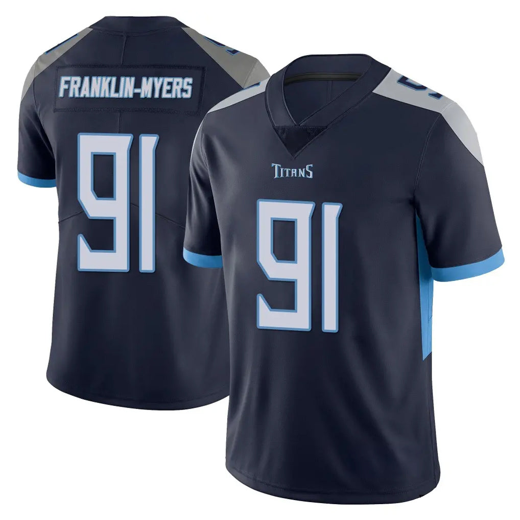 T.Titans #91 John Franklin-Myers Player Navy Limited Vapor Untouchable Home Game Gdoa Stitched Jerseys
