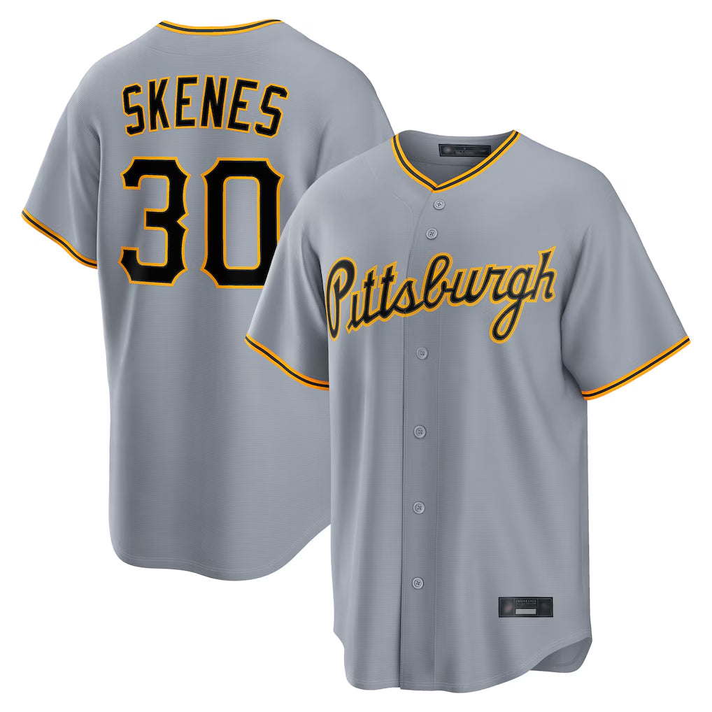 P.Pirates #30 Paul Skenes Player Gray Road Home Game Fdoa Stitched Jerseys
