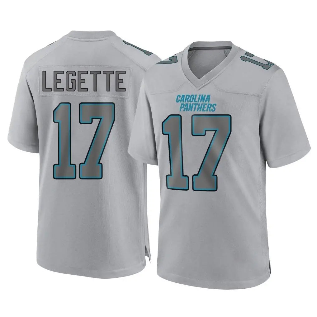 C.Panthers #17 Xavier Legette Player Gray Atmosphere Fashion Game Gdoa Stitched Jerseys