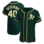 Athletics #40 Luis Severino player Green Authentic Alternate Stitched Jersey