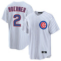 C.Cubs #2 Nico Hoerner Player White Game Home Gdoa Stitched Jerseys