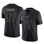 NE.Patriots #87 Romeo Doubs Player Black Reflective LImited Home Game Gdoa Stitched Jerseys