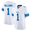 D.Lions #1 Jameson Williams Player White Limited Vapor F.U.S.E. Alternate Home Game Gdoa Stitched Jerseys