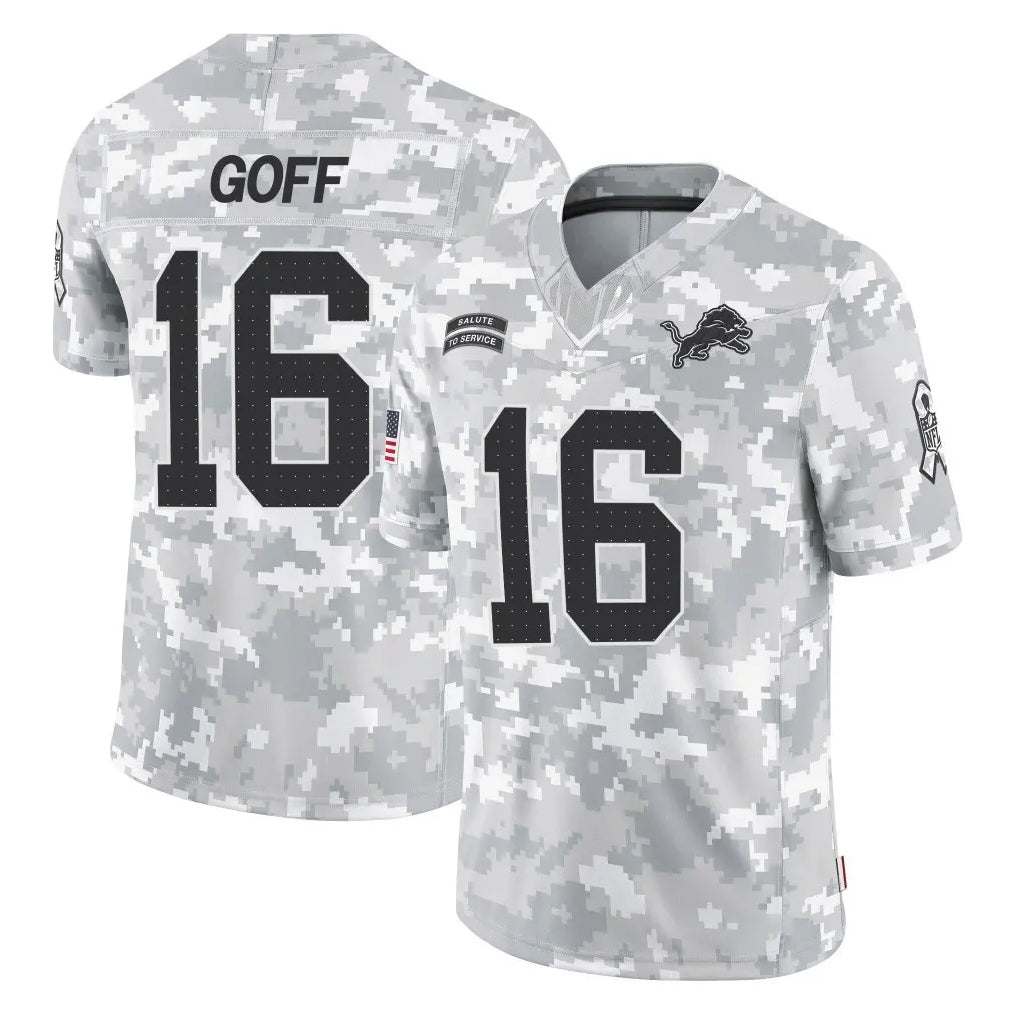 D.Lions #16 Jared Goff Player Arctic Camo Salute To Service Limited Gdoa Stitched Jerseys