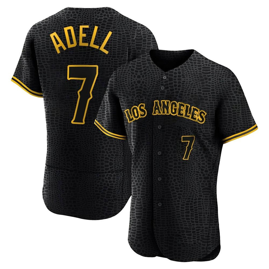 LA.Angels #7 Jo Adell Player Black Snake Skin City Limited Elite Home Fdoa Stitched Jerseys