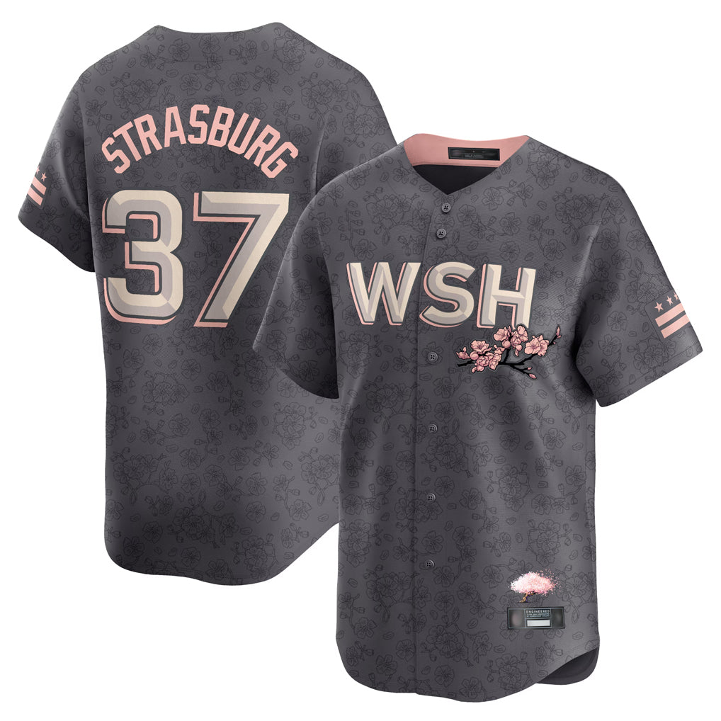 W.Nationals #37 Stephen Strasburg Player Gray City Connect Fdoa Stitched Jerseys