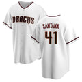 A.Diamondbacks #41 Carlos Santana Player White Home Game Gdoa Stitched Jerseys