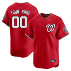 Custom W.Nationals Red Limited Home Game Any Name & Number Gdoa Stitched Jerseys