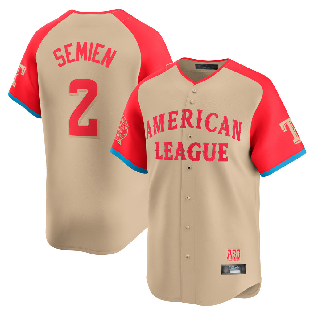 T.Rangers #2 Marcus Semien Player Cream American League All-Star Game Limited Fdoa Stitched Jerseys