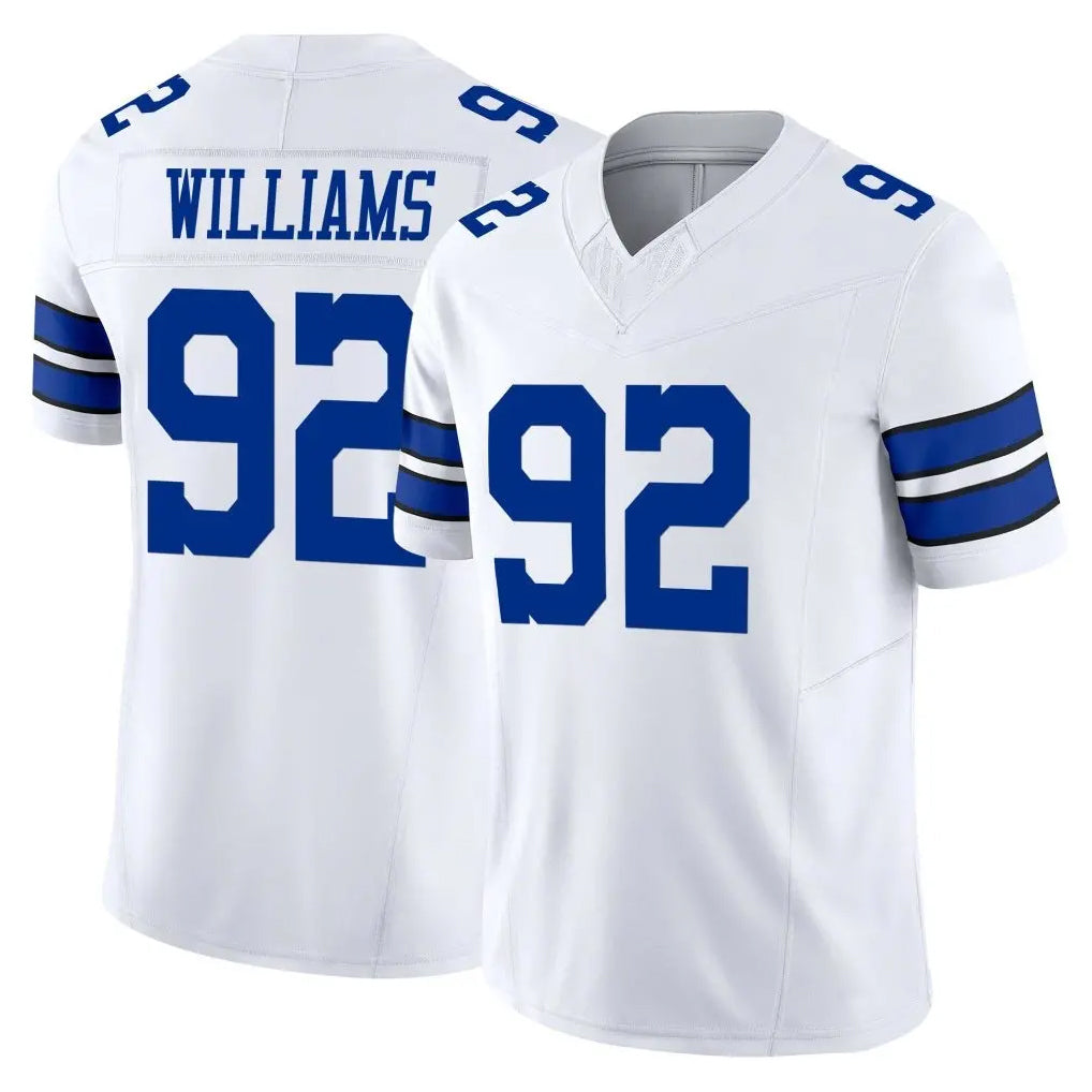 D.Cowboys #92 Quinnen Williams Player White Limited Vapor F.U.S.E. Home Game Gdoa Stitched Jerseys