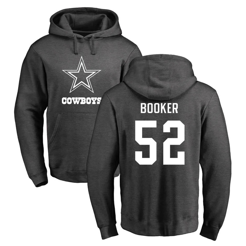 D.Cowboys #52 Tyler Booker Player Ash One Color Pullover Hoodie Limited Gdoa Stitched Jerseys