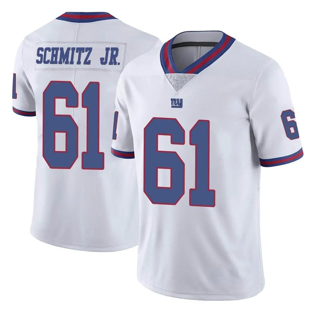 NY.Giants #61 John Michael Schmitz Jr. Player White Color Rush Home Game Gdoa Stitched Jerseys