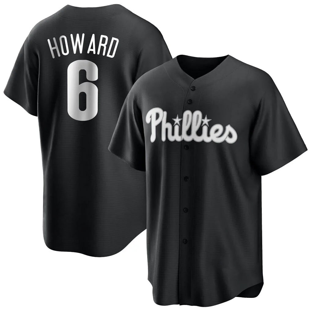 P.Phillies #6 Ryan Howard Player Black Alt Fashion Home Game Fdoa Stitched Jerseys
