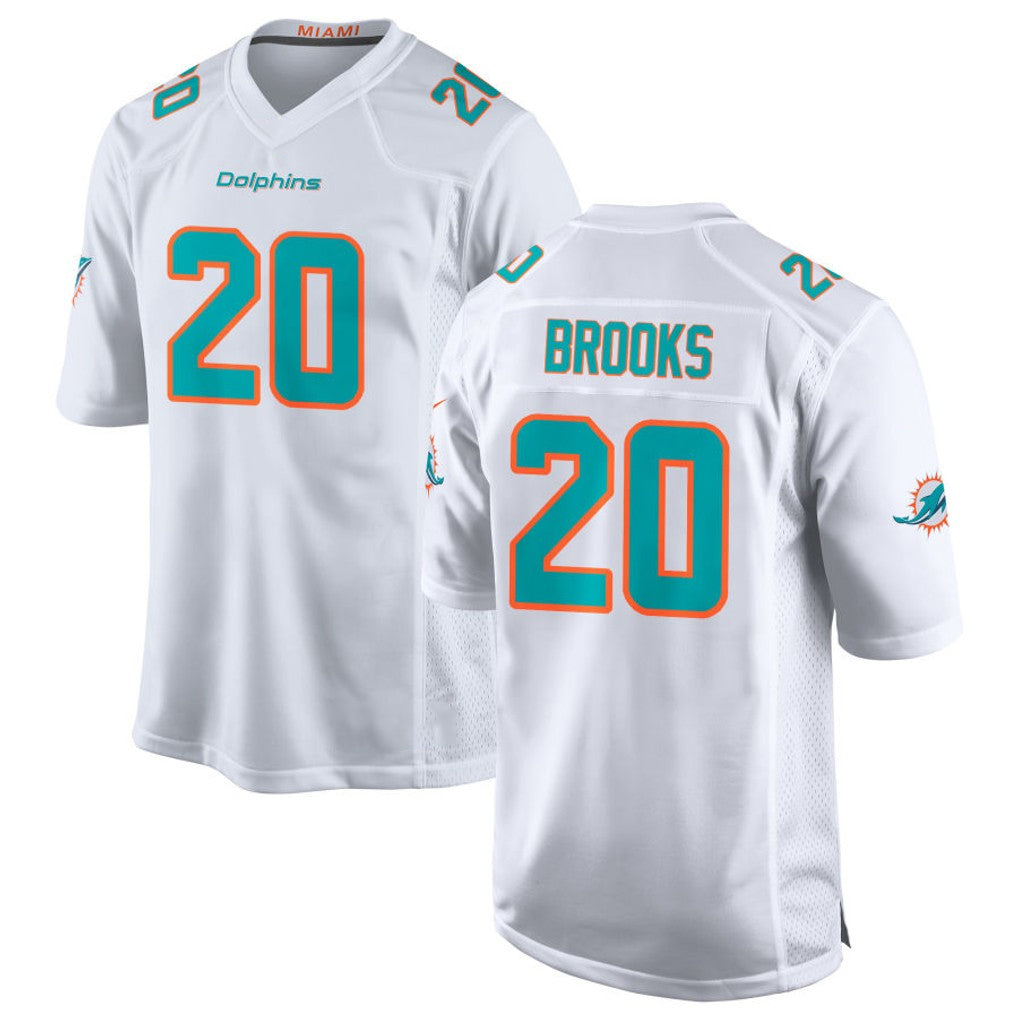 M.Dolphins #20 Jordyn Brooks Player White Limited Home Game Gdoa Stitched Jerseys