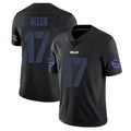 B.Bills #17 Josh Allen Player Black Impact Limited Home Game Gdoa Stitched Jerseys